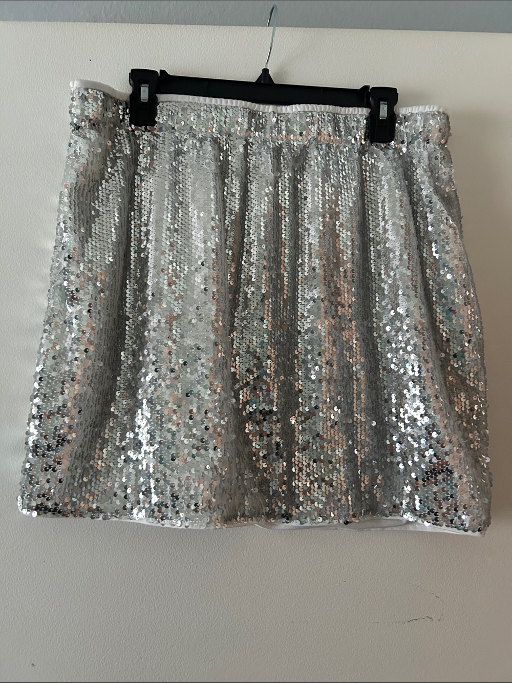 SHEIN Silver Sequin Circle Skirt